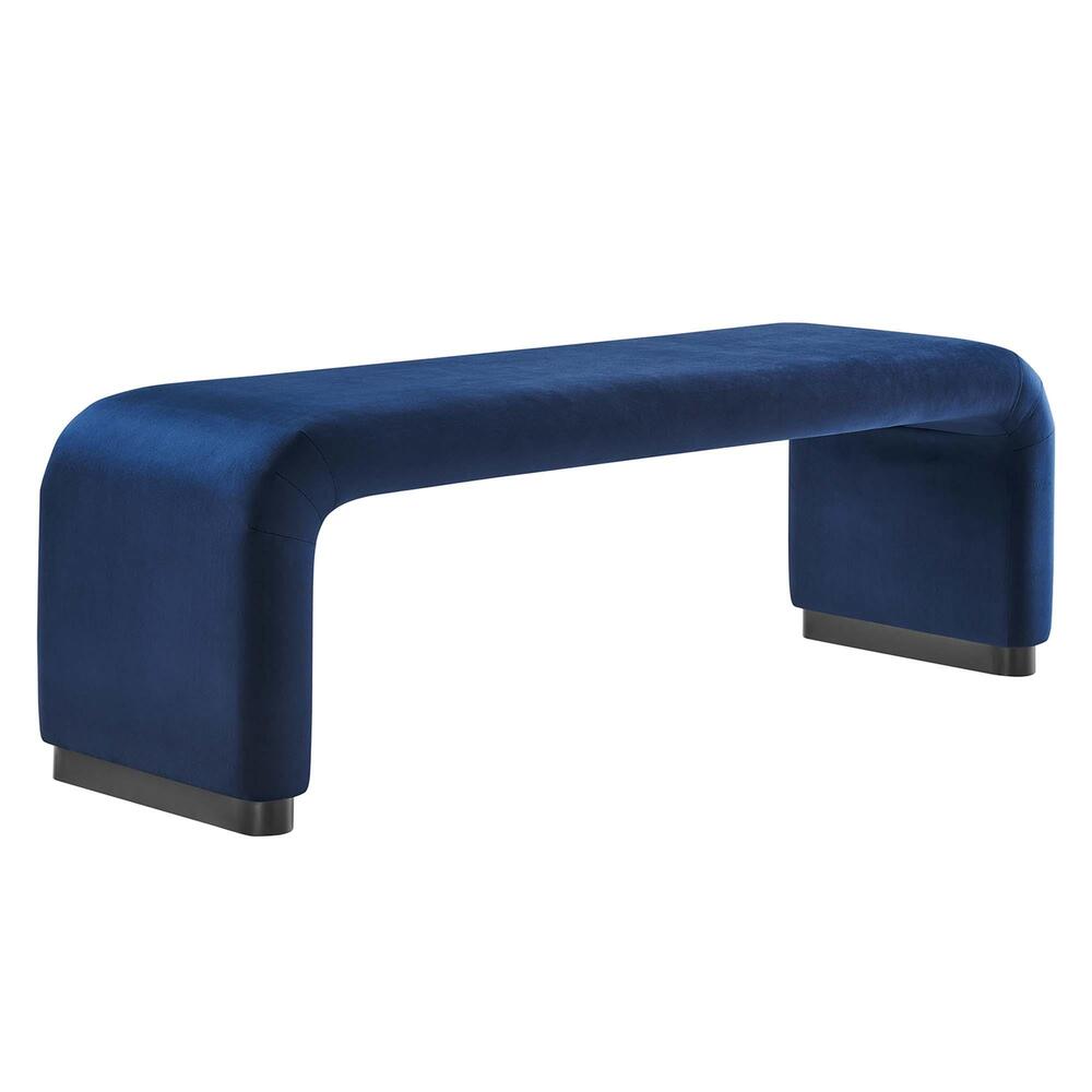 Waterfall Style Bench Koda Performance Velvet Waterfall Long Bench - Modern In Designs