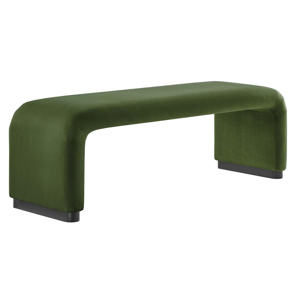 Waterfall Style Bench Koda Performance Velvet Waterfall Long Bench - Modern In Designs