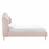 Lana Queen Performance Velvet Wingback Platform Bed