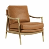 Langford Vegan Leather Accent Armchair in Tan Walnut