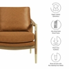 Langford Vegan Leather Accent Armchair in Tan Walnut