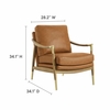 Langford Vegan Leather Accent Armchair in Tan Walnut