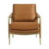 Langford Vegan Leather Accent Armchair in Tan Walnut
