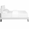 Laura Vinyl Queen Platform Bed with Round Splayed Legs in White