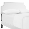 Laura Vinyl Queen Platform Bed with Round Splayed Legs in White