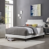 Laura Vinyl Queen Platform Bed with Round Splayed Legs in White