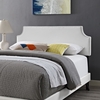 Laura Vinyl Queen Platform Bed with Round Splayed Legs in White