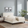Leah Chevron Tufted Performance Velvet Full Platform Bed-MOD-7001 in White