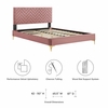 Leah Chevron Tufted Performance Velvet King Platform Bed in Dusty Rose