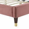 Leah Chevron Tufted Performance Velvet King Platform Bed-MOD-7009 in Dusty Rose