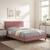 Leah Chevron Tufted Performance Velvet King Platform Bed-MOD-7009 in Dusty Rose
