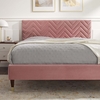 Leah Chevron Tufted Performance Velvet King Platform Bed-MOD-7009 in Dusty Rose