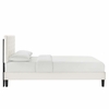Leah Chevron Tufted Performance Velvet Queen Platform Bed in White