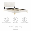 Leah Chevron Tufted Performance Velvet Queen Platform Bed-MOD-6977 in White