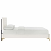 Leah Chevron Tufted Performance Velvet Queen Platform Bed-MOD-6977 in White