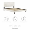 Leah Chevron Tufted Performance Velvet Twin Platform Bed-MOD-6989 in White