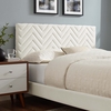 Leah Chevron Tufted Performance Velvet Twin Platform Bed-MOD-6989 in White
