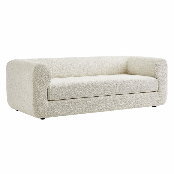 Leif 89" Boucle Upholstered Sofa in Pearl