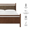 Leni Queen Size Vegan Leather and Wood Platform Bed Frame