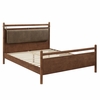 Leni Queen Size Vegan Leather and Wood Platform Bed Frame