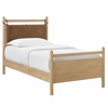 Leni Twin Size Vegan Leather and Wood Platform Bed Frame
