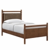 Leni Twin Size Vegan Leather and Wood Platform Bed Frame