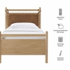 Leni Twin Size Vegan Leather and Wood Platform Bed Frame