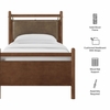 Leni Twin Size Vegan Leather and Wood Platform Bed Frame