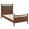 Leni Twin Size Vegan Leather and Wood Platform Bed Frame