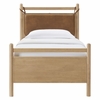Leni Twin Size Vegan Leather and Wood Platform Bed Frame