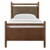 Leni Twin Size Vegan Leather and Wood Platform Bed Frame