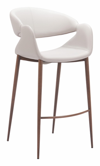 Limay Barstool in Beige & Walnut