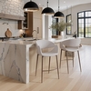 Limay Counter Stool in Beige & Walnut