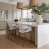 Limay Counter Stool in Beige & Walnut