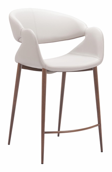Limay Counter Stool in Beige & Walnut