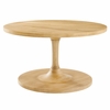 Lina Round Wood Coffee Table in Oak