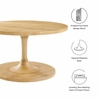 Lina Round Wood Coffee Table in Oak