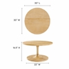 Lina Round Wood Coffee Table in Oak