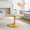 Lina Round Wood Coffee Table in Oak