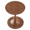 Lina Round Wood Side Table in Walnut