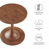 Lina Round Wood Side Table in Walnut