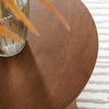 Lina Round Wood Side Table in Walnut