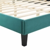 Lindsey Performance Velvet Full Platform Bed in Teal