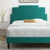 Lindsey Performance Velvet Full Platform Bed in Teal