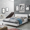 Linnea Queen Vinyl Bed in White