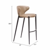 Lino Barstool - Set of 2 in Taupe