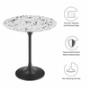 Lippa 20" Round Terrazzo Side Table in Black Terrazzo