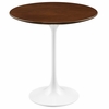 Lippa 20" Round Wood Grain Side Table in White Walnut