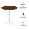 Lippa 20" Round Wood Grain Side Table in White Walnut