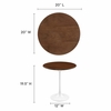 Lippa 20" Round Wood Grain Side Table in White Walnut